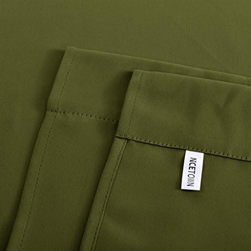 NICETOWN Tie Up Tier Curtain - Kitchen Curtains Room Darkening Roman Shade 54 inches Length Rod Pocket Adjustable Balloon Window Valances, 1 Panel, 40 inches Wide, Olive Green - Image 5