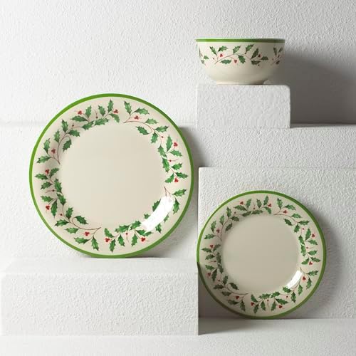 Lenox Holiday Melamine Christmas Dinner Plate Set for 4 - Image 5
