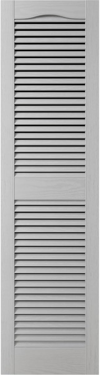 Ekena Millwork Lifetime Vinyl LL1S14X07500PG Standard Cathedral Top Center Mullion, Open Louver Vinyl Shutters, w/Installation Shutter-Lok's & Matching Screws (Per Pair), 14 1/2"W x 75"H, Paintable