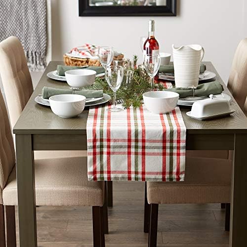 DII Jolly Christmas Tree Collection Holiday Table & Kitchen Décor, Table Runner, 14x72, Christmas Plaid - Image 3
