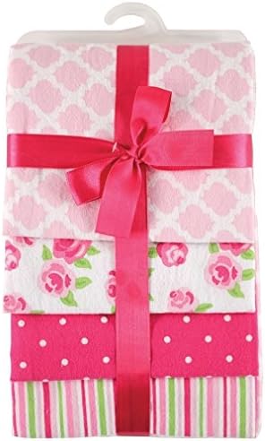 Hudson Baby Unisex Baby Cotton Flannel Receiving Blankets, Pink Rose, One Size by HudsonBaby