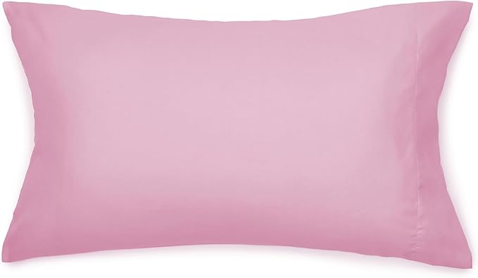 Amazon Basics 3-Piece Soft Microfiber Kid's Comforter and Pillow Sham Set, Full/Queen, Light Pink, Solid