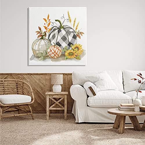 Stupell Industries Patchwork Patterned Pumpkins Fall Harvest Still Life, Designed by Nan Canvas Wall Art, 36 x 36, Multi-Color - Image 3