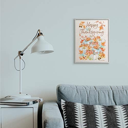 Happy Thanksgiving Autumn Pumpkins, 16 x 20 Inch Framed Giclée Print - Image 3