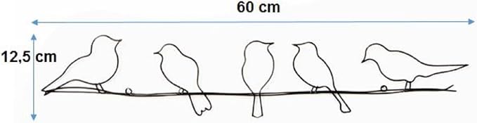 Graham & Brown 41-221 Bird on a Wire Metal Wall Art, Black, 5.00" x 23.00"