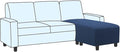 H.VERSAILTEX Ottoman and Sofa Seat Cushion Combined Cover Slipcover Rectangle Sofa Slipcover Fit Length 56"-75" Suitable for L Shaped Seat Cushion Cover or Chaise Part Cover Stretch Thick Soft - Navy
