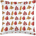 Cute Fall Thanksgiving Brown Leaves Autumn Botanical Throw Pillow by Unknown