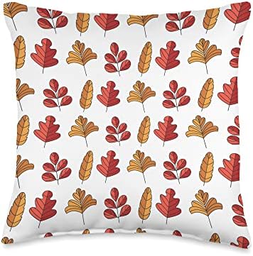 Cute Fall Thanksgiving Brown Leaves Autumn Botanical Throw Pillow by Unknown