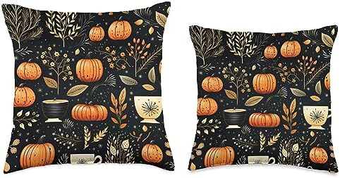 Autumn Leaves Pumpkin Spice by Ryan Co. Thanksgiving Autumn Leaves Pumpkin Spice Pattern Throw Pillow, 16x16, Multicolor - Image 3