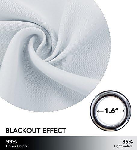 NICETOWN Blackout Tie Up Curtain for Kitchen, Adjustable Window Shade Blind for Bathroom, Grommet Curtain Panel for Thanksgiving, 34" Wide by 45" Long, Greyish White - Image 6