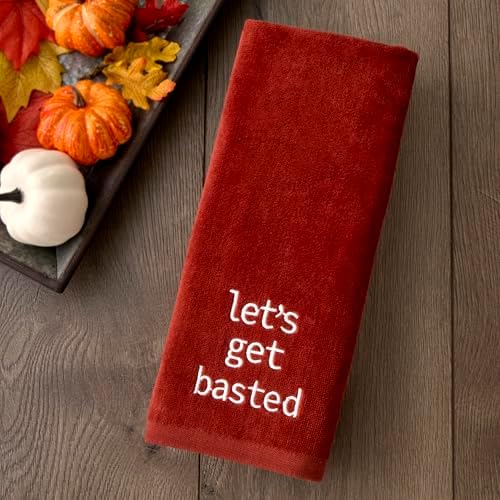 SKL Home Thanksgiving/Fall Let's Get Basted Hand Towel Set-2pc, Spice - Image 3