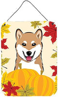 Caroline's Treasures BB2031DS1216 Shiba Inu Thanksgiving Wall or Door Hanging Prints Aluminum Metal Sign Kitchen Wall Bar Bathroom Plaque Home Decor Front Door Plaque, 12x16, Multicolor by CarolinesTreasures
