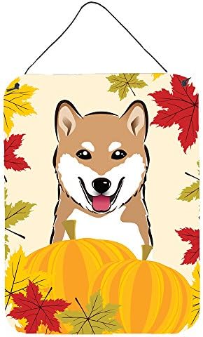 Caroline's Treasures BB2031DS1216 Shiba Inu Thanksgiving Wall or Door Hanging Prints Aluminum Metal Sign Kitchen Wall Bar Bathroom Plaque Home Decor Front Door Plaque, 12x16, Multicolor by CarolinesTreasures