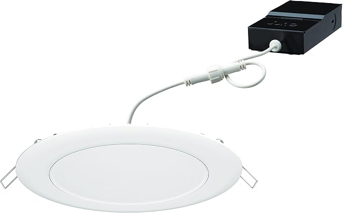 Juno WF6C RD TUWH MW M6 Smart LED Wafer Downlight, 2700K-5000K Tunable White, Dimmable, Zigbee or Bluetooth Connection, Use with Alexa, Google Home, SmartThings, Ultra Thin, 6 Inch, Matte White