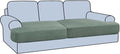 H.VERSAILTEX Stretch 2 Piece T Cushion Sofa Slipcovers Individually Sofa Cushion Covers for 2 Cushion Couch Sofa Seat Cushion Covers with Elastic Bands Featuring Thicker Jacquard Fabric, Sage