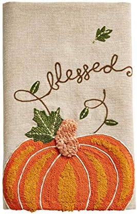 Mud Pie Blessed Embroidered Pumpkin Towel, 21" x 14" by MudPie