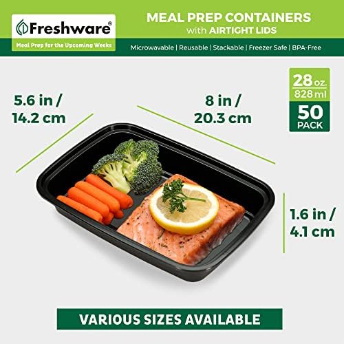 Freshware Meal Prep Containers with Lids [50 Pack] 28 oz Food Containers - Image 3