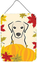 Caroline's Treasures BB2028DS1216 Yellow Labrador Thanksgiving Wall or Door Hanging Prints Aluminum Metal Sign Kitchen Wall Bar Bathroom Plaque Home Decor Front Door Plaque, 12x16, Multicolor by CarolinesTreasures