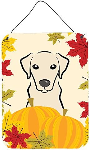 Caroline's Treasures BB2028DS1216 Yellow Labrador Thanksgiving Wall or Door Hanging Prints Aluminum Metal Sign Kitchen Wall Bar Bathroom Plaque Home Decor Front Door Plaque, 12x16, Multicolor by CarolinesTreasures