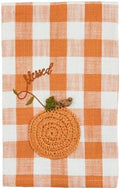 Mud Pie Crochet Pumpkin Towel, Blessed, 21" x 14" by MudPie
