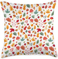 Fall Autumn Harvest Halloween Thanksgiving leaf leaves fun Throw Pillow by Unknown