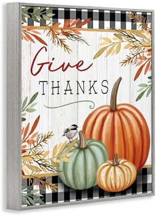 Thanksgiving Gingham Pumpkin, 11 x 14 Inch Framed Giclée Print - Image 2