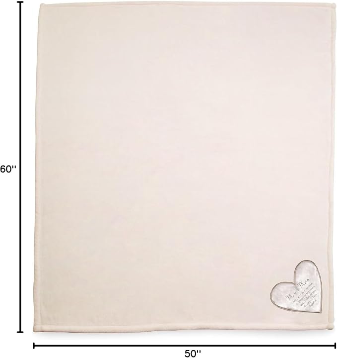 Pavilion Gift Company - The Comfort Blanket 19527 Soft Blanket Mr & Mrs Thick Warm Royal Plush Throw Blanket