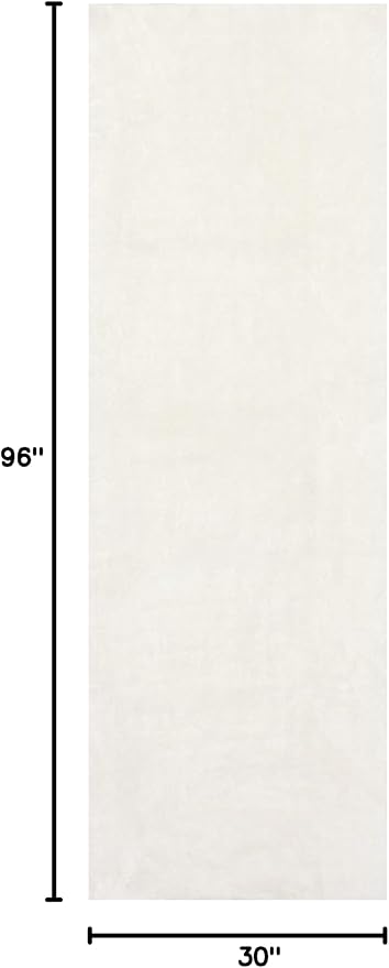 nuLOOM Loni Off White Solid Washable Runner Rug, 2' x 8'