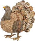 Boston International Turkey Tabletop Figurine Fall Thanksgiving Decorations, Rosy Chevron Turkey, 12" Long by BostonInternational