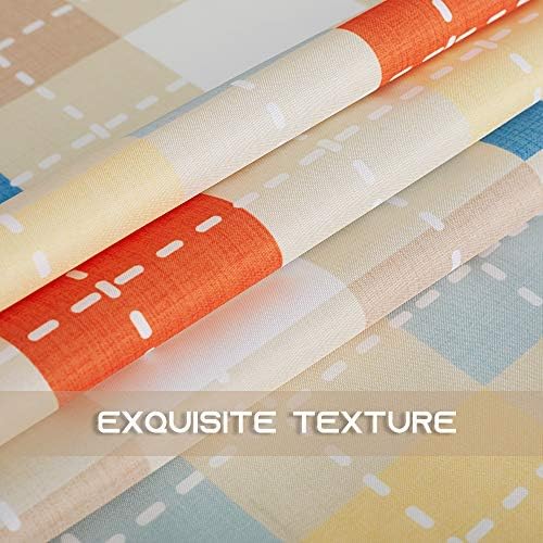RYB HOME Rectangle Table Cloth Colorful - Spillproof Scratch Resistant Tablecloth for Family Gatherings Party, 60 x 102, Blue Orange - Image 3