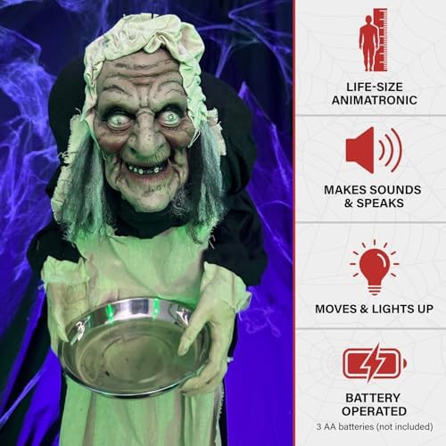 Haunted Hill Farm Life-Size 5.0-Ft. Talking Zombie Maid Animatronic