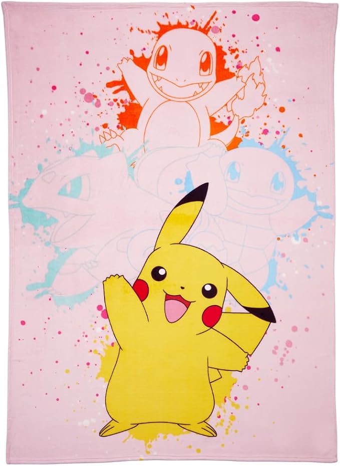 Pokemon Girl Pikachu Kids Bedding Super Soft Cozy Throw Blanket, 62 in x 90 in, (Officially Licensed Product) By Franco Kids