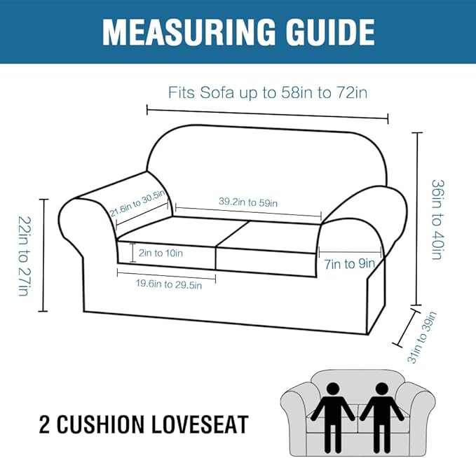 H.VERSAILTEX Real Velvet Plush 3 Piece Stretch Sofa Covers Couch Covers for 2 Cushion Couch Loveseat Covers Width Up to 72 Inch Thick Stay in Place (Medium Sofa, Caramel Cafe)