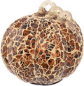 Boston International Handblown Glass Pumpkin with LED Light Thanksgiving Halloween Decorations for Home, Small, Mosaic by BostonInternational