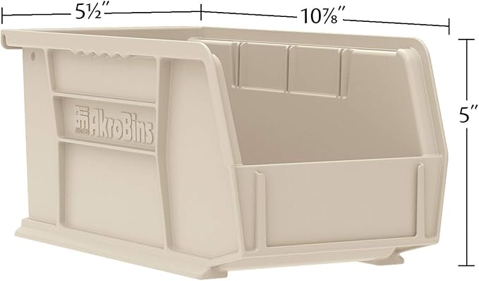 Akro-Mils 30230 AkroBins Plastic Storage Bins, 11"x5"x5", Clear, 12-Pack | Space-Saving Stackable Bins for Garage, Pantry, Craft Organization