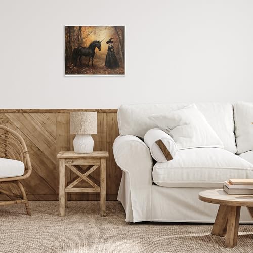 Witch Black Unicorn Gothic, 11 x 14 Inch Mounted Print on Wall Plaque