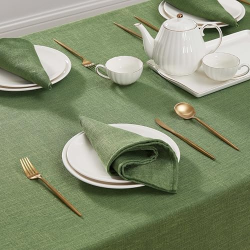 Laura Ashley Esme Decorative Tablecloth, 60" x 102", Olive - Image 3