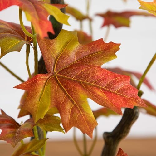 Nearly Natural 4ft Autumn Maple Artificial Fall Tree in Black Nursery Pot - Image 4