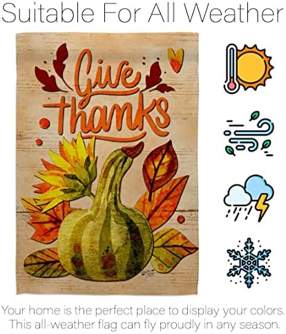 Fall Banner Wall Hanging Home Indoor Porch Dorm Bedroom Residential Flag Outdoor Tapestry Poster Signs Blue Pumpkins Squash Giving Room Decor, Thanksgiving Gifts Made in USA - Image 6