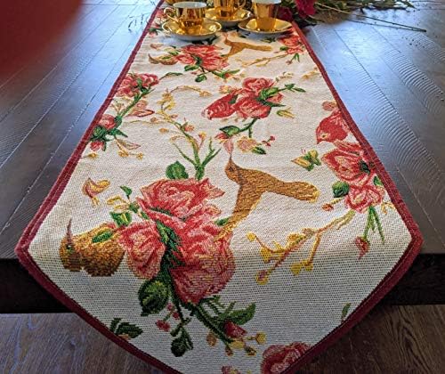 Tache Home Fashion VEG11712-1TR-1372 Sunflower Field Scarecrow Thanksgiving Autumn Harvest Country Farmhouse Vintage Decorative Woven Tapestry Table Runners, 13x94 - Image 4