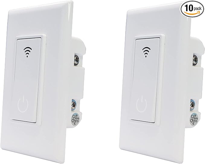 Smart Light Switch,Jinvoo WiFi Smart Wall Light Switch,Voice Control and Timing Function,No Hub Hequired,Easy and Safe Installation Compatible with Alexa and Google.（2 Pack）