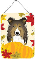 Caroline's Treasures BB2048DS1216 Sheltie Thanksgiving Wall or Door Hanging Prints Aluminum Metal Sign Kitchen Wall Bar Bathroom Plaque Home Decor Front Door Plaque, 12x16, Multicolor by CarolinesTreasures