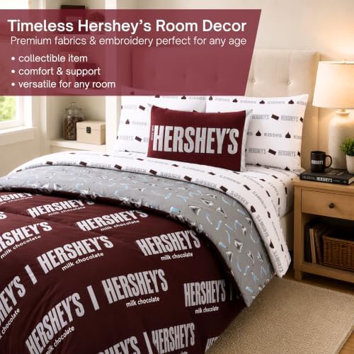 Franco Hershey's Chocolate Bar Plush Squishy Dec Pillow, 18" Wide, Bedroom, Office Decor & Gifts (Officially Licensed Product)