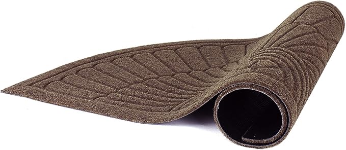 Morning View Half Round Door Mat Indoor Half Circle Entrance Rugs Outdoor Half Moon Entryway Rug Half Round Front Door Mats Rubber Welcome Mat Non Slip (Brown)