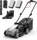 Litheli Electric Lawn Mower Cordless,Grass Cutter Machine for 3200 Sq. Ft, Brushless Motor, 16 in Cutting Width, 6 Level Cutting Height, 2 * 5.0 Ah Batteries and Charger, 2-in-1 Mulch/Bag