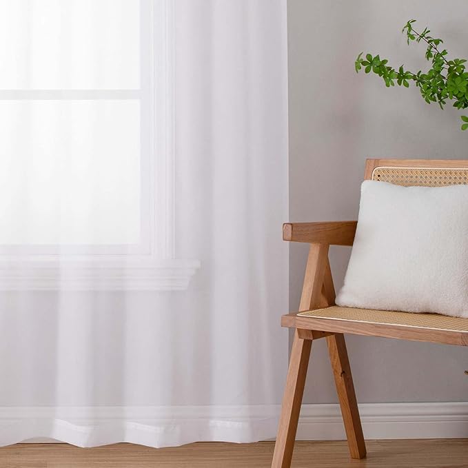 Extra Long Sheer White Curtains - Image 8