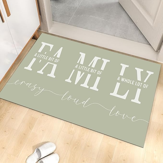 GUBIYU Sage Green Area Rugs for Living Room Farmhouse Stain Resistant Non Skid Rubber Backing Washable Rug for Dining Room Inspirational Rustic Home Decor Large Floor Carpet Hallway Rugs 23.6"x35.4"