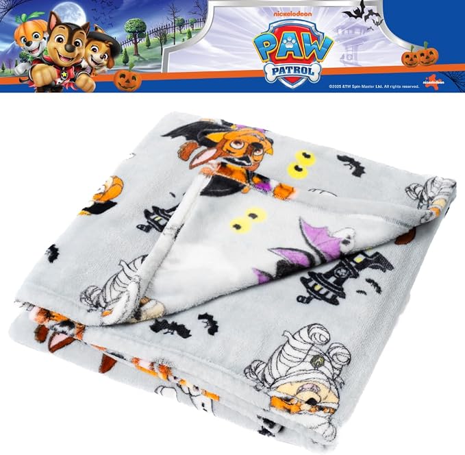 PAW Patrol Halloween Throw Blanket, Super Soft Cozy Plush Bedding, 50" x 70", (Officially Licensed Product) by Franco