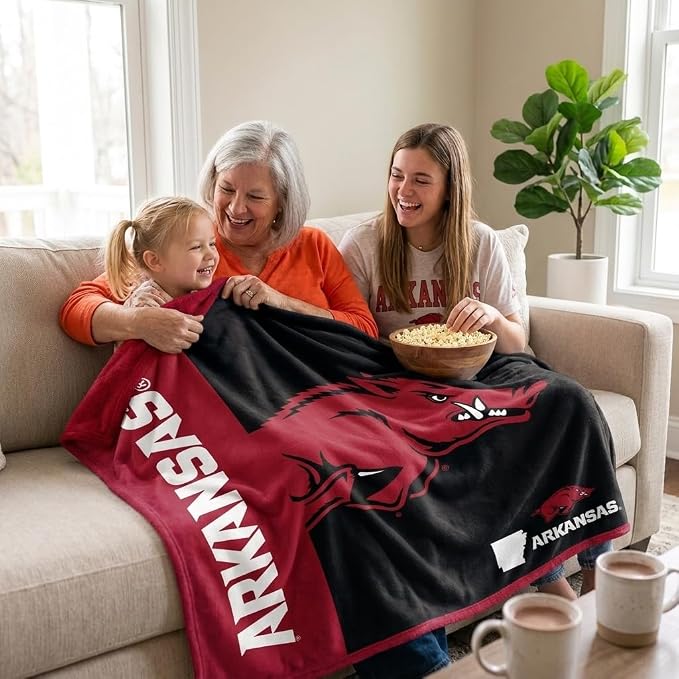 Proformance Home NCAA Arkansas Razorbacks Endzone Ultra Soft Tailgate Throw