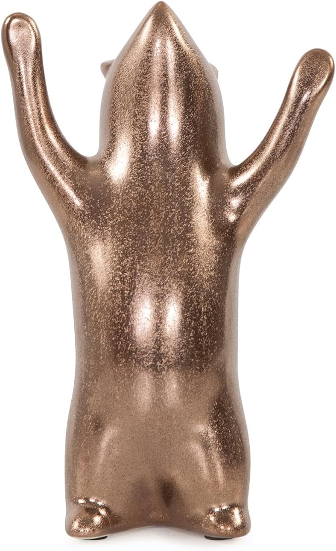 Howard Elliott Collection Chipmunk Sculpture, Antique Brass Ceramic Figurine with Metallic Finish, Decorative Accent for Shelf, Table & Living Room Home Decor Display, 7.25 x 4.5 Inch